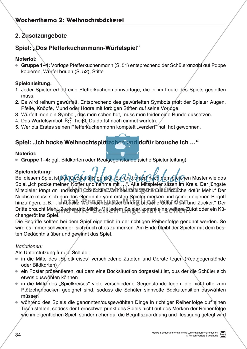 Stationsarbeit zum Thema Weihnachtsbäckerei Preview 2