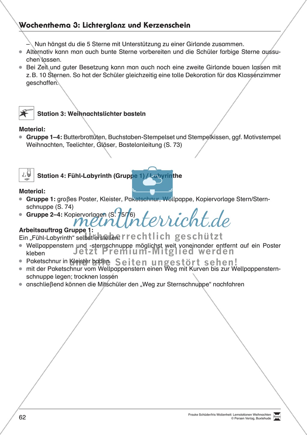 Stationsarbeit zum Thema Lichterglanz und Kerzenschein Preview 2
