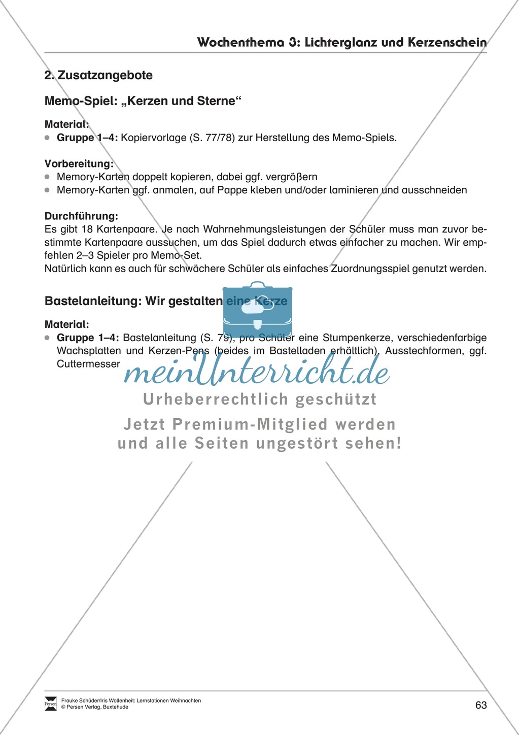 Stationsarbeit zum Thema Lichterglanz und Kerzenschein Preview 3