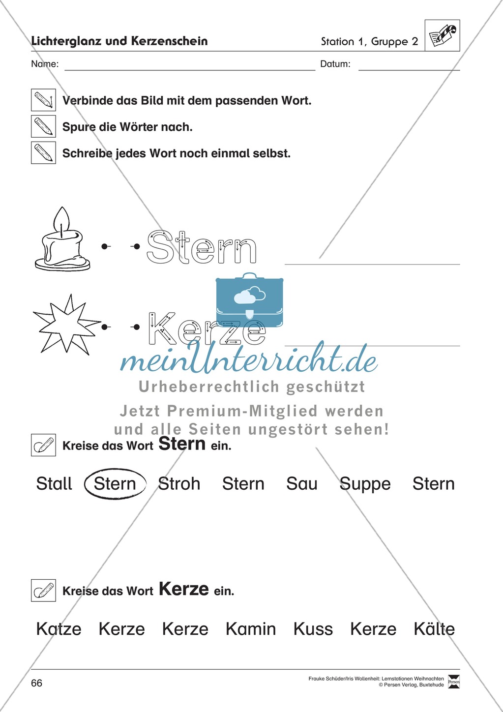 Stationsarbeit zum Thema Lichterglanz und Kerzenschein Preview 6