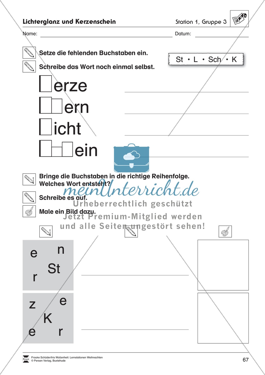 Stationsarbeit zum Thema Lichterglanz und Kerzenschein Preview 7