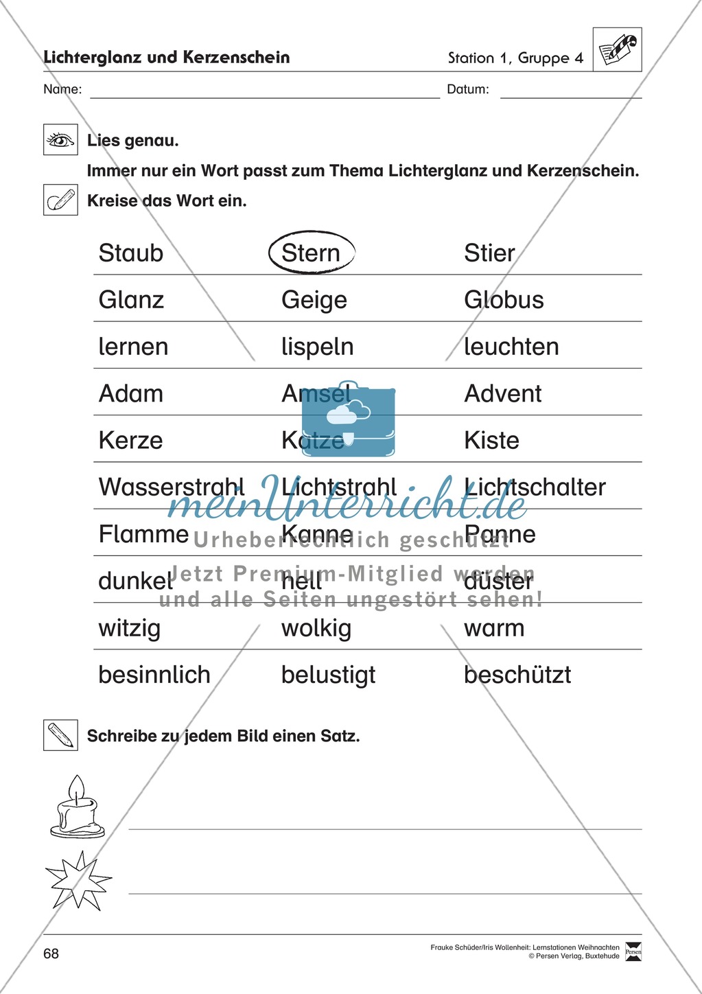 Stationsarbeit zum Thema Lichterglanz und Kerzenschein Preview 8