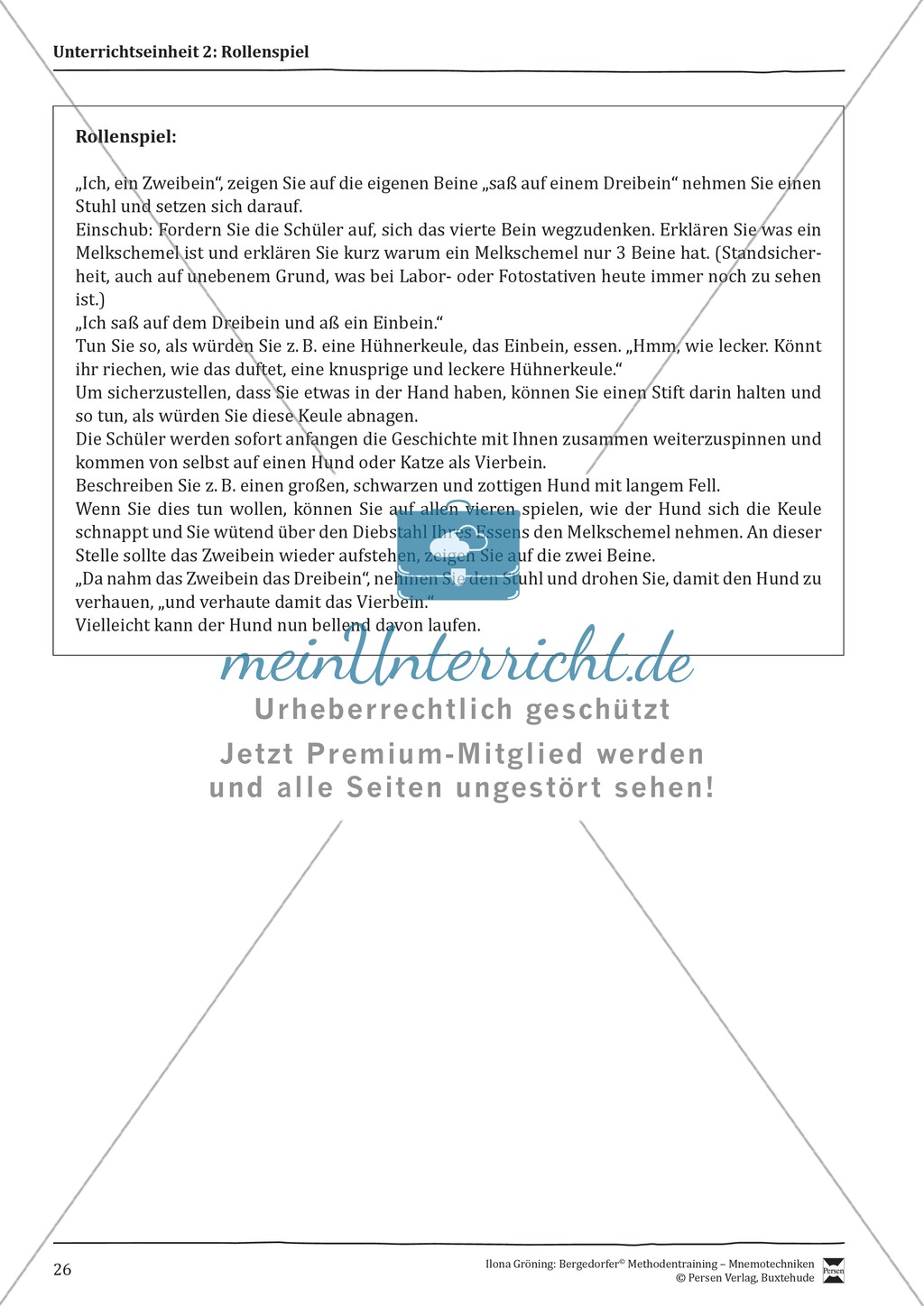 Mnemotechniken: Unterrichtsstunde zum Thema "Bildhafte Assoziation" + Zielsetzung und didaktische Hinweise Preview 6