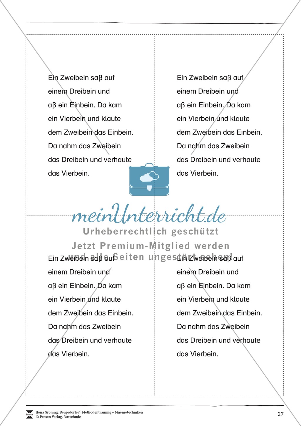 Mnemotechniken: Unterrichtsstunde zum Thema "Bildhafte Assoziation" + Zielsetzung und didaktische Hinweise Preview 7