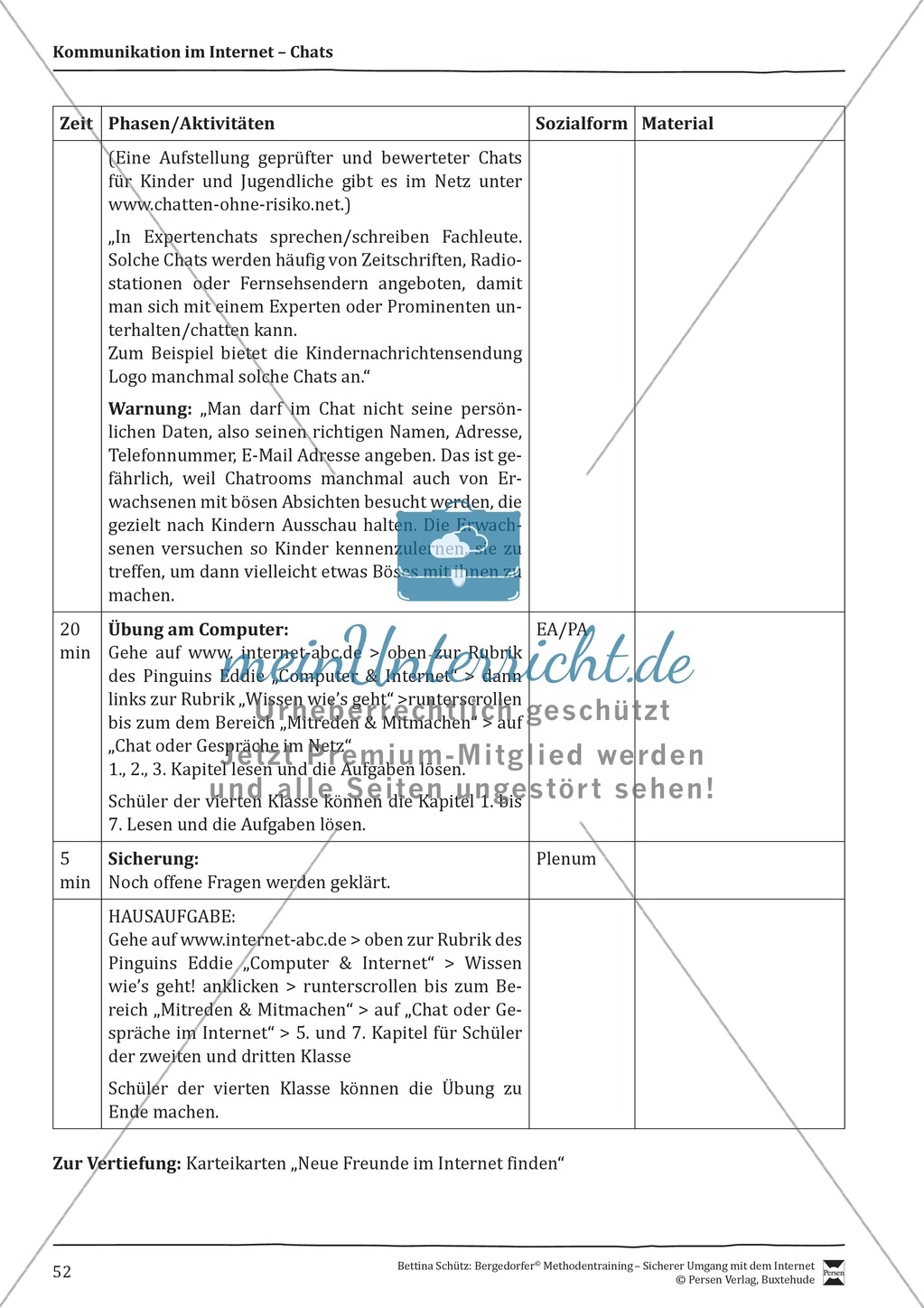 Chatrooms im Internet + Verlaufsplanung Preview 2