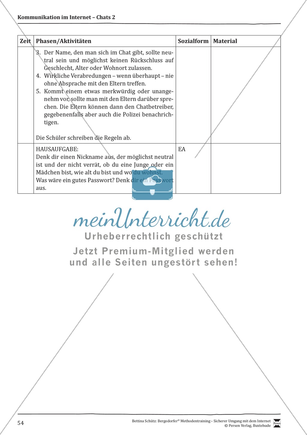 Chatrooms im Internet + Verlaufsplanung Preview 4