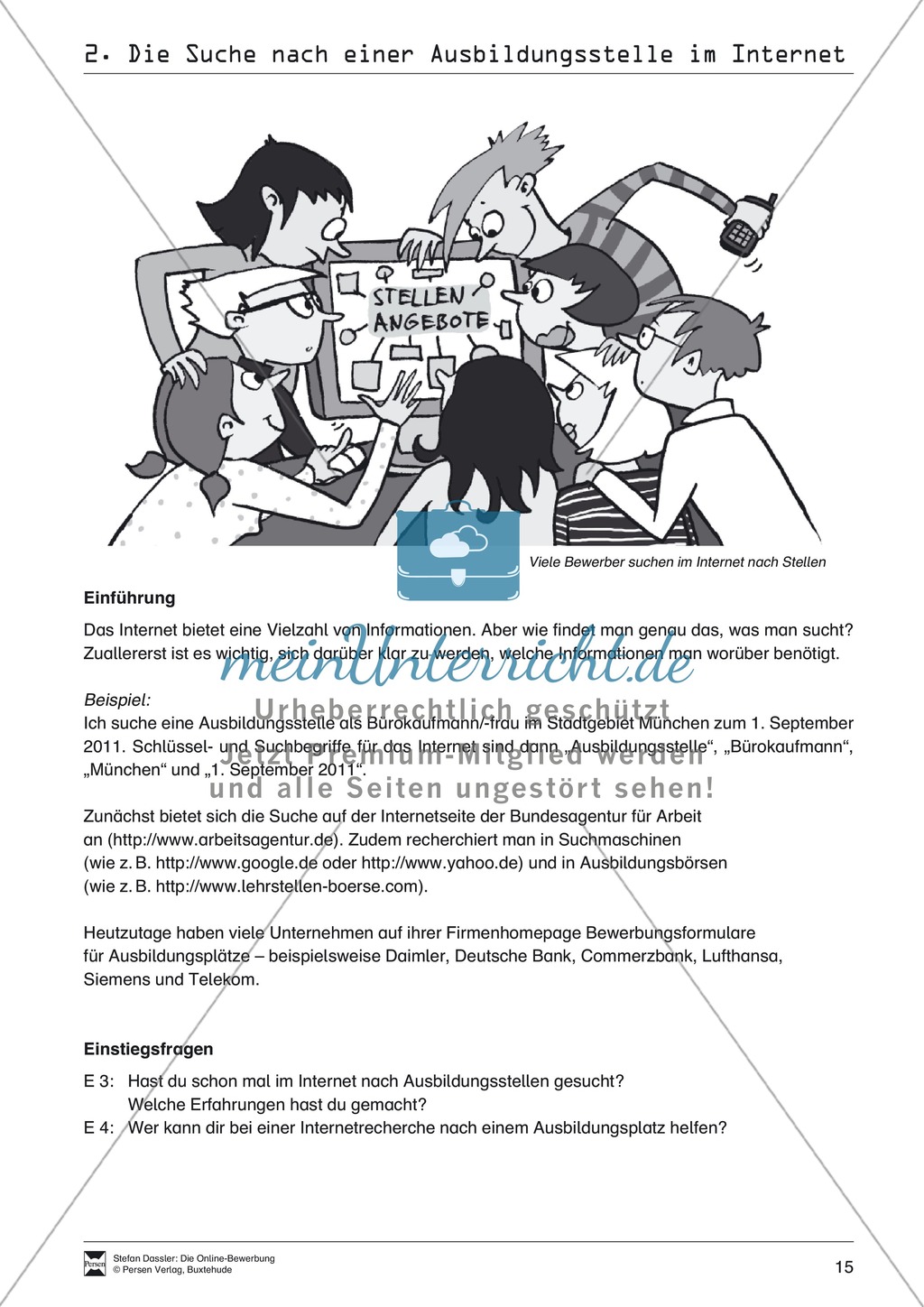 Eine Ausbildungsstelle im Internet suchen + Lehrerhinweise Preview 2