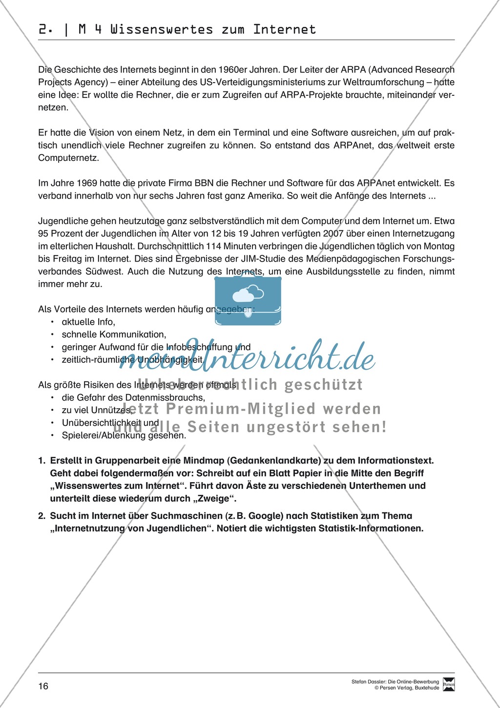 Eine Ausbildungsstelle im Internet suchen + Lehrerhinweise Preview 3