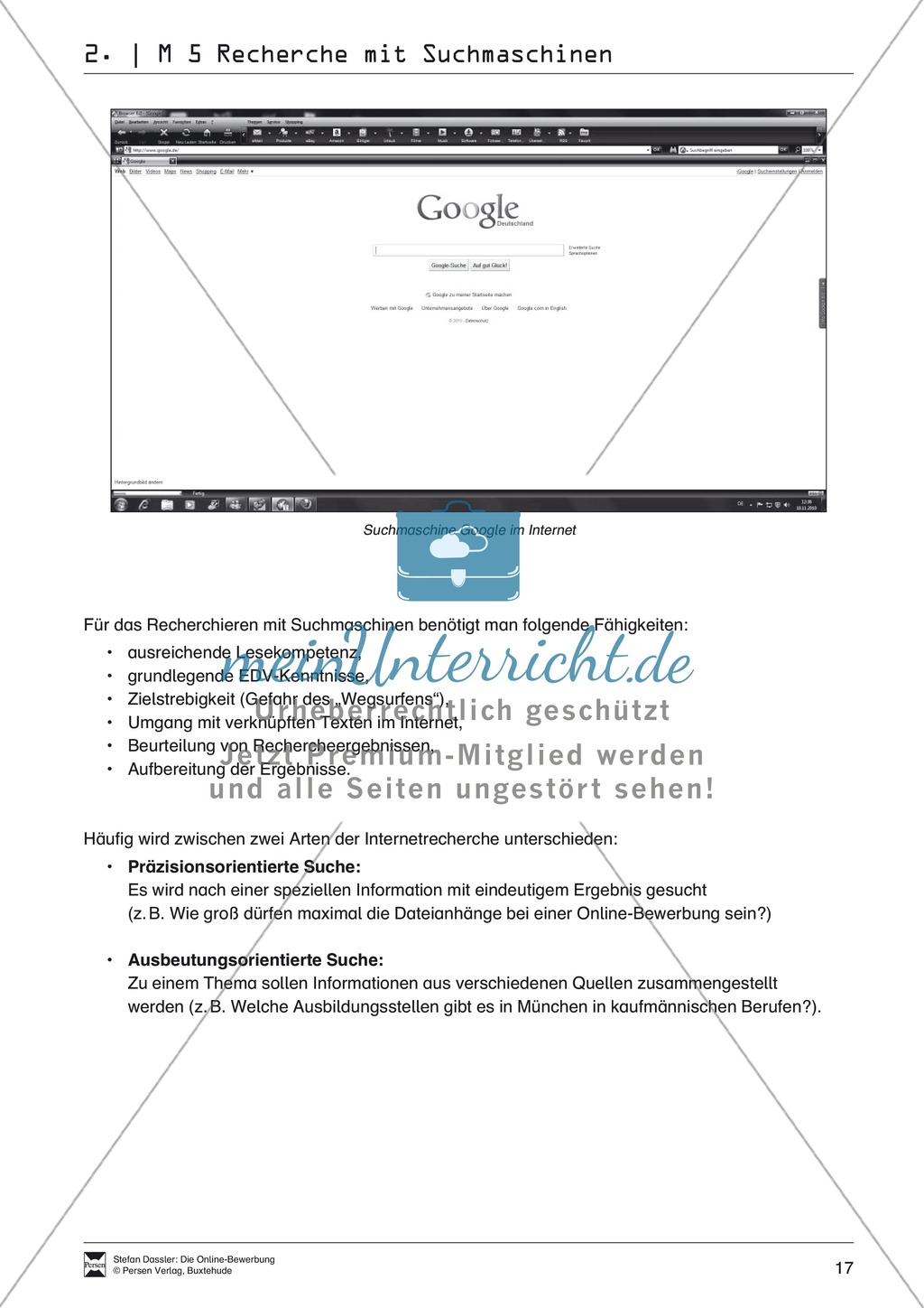 Eine Ausbildungsstelle im Internet suchen + Lehrerhinweise Preview 4
