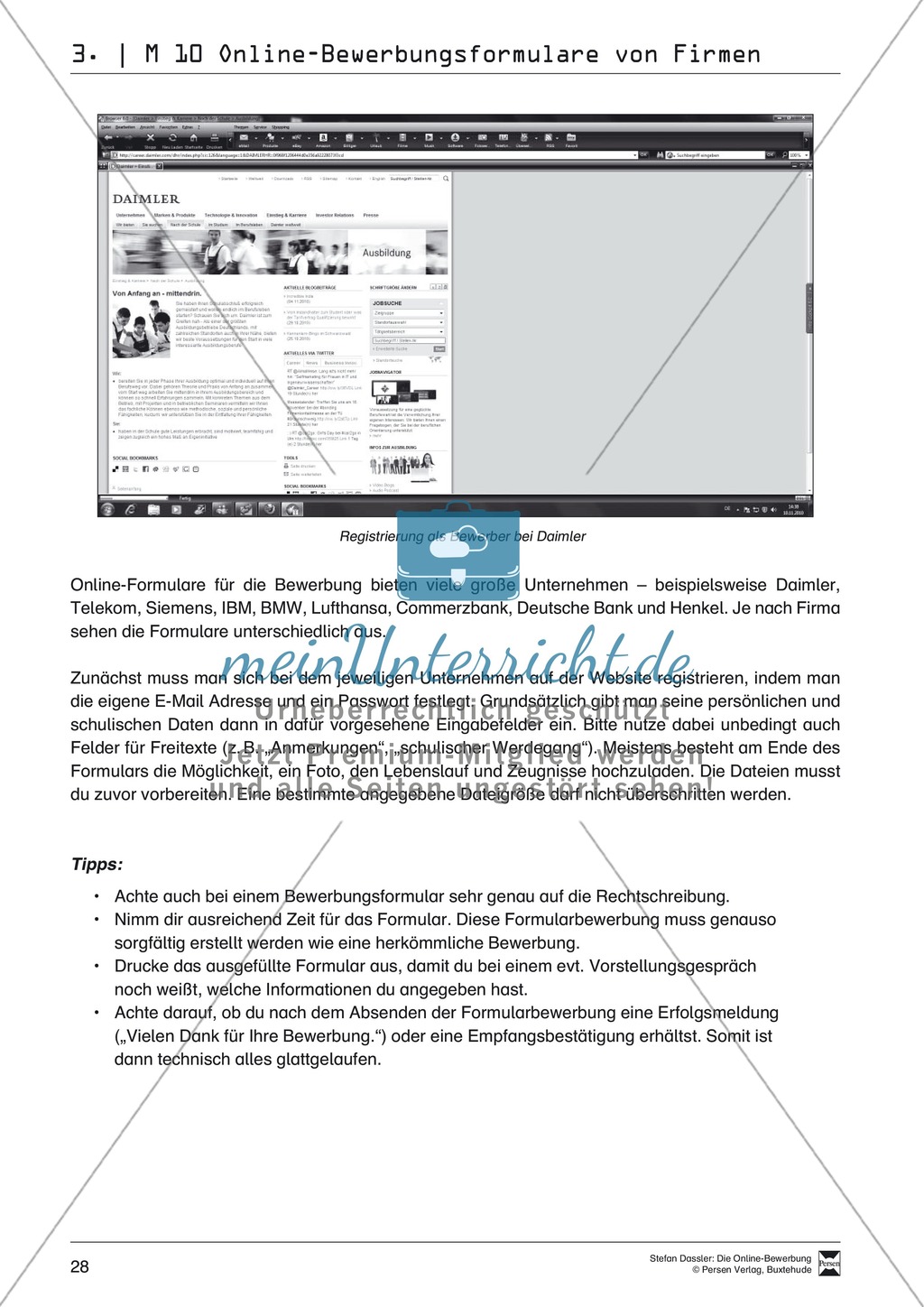 Der Online-Stellenmarkt + Lehrerhinweise Preview 5