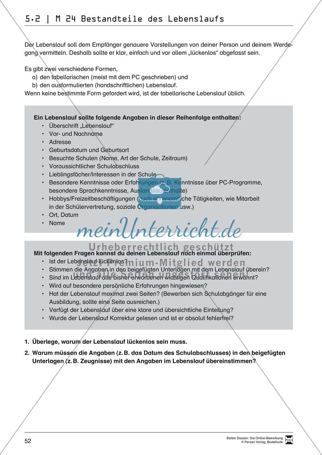 Eine ausführliche Onlinebewerbung schreiben + Lehrerhinweise Preview 10
