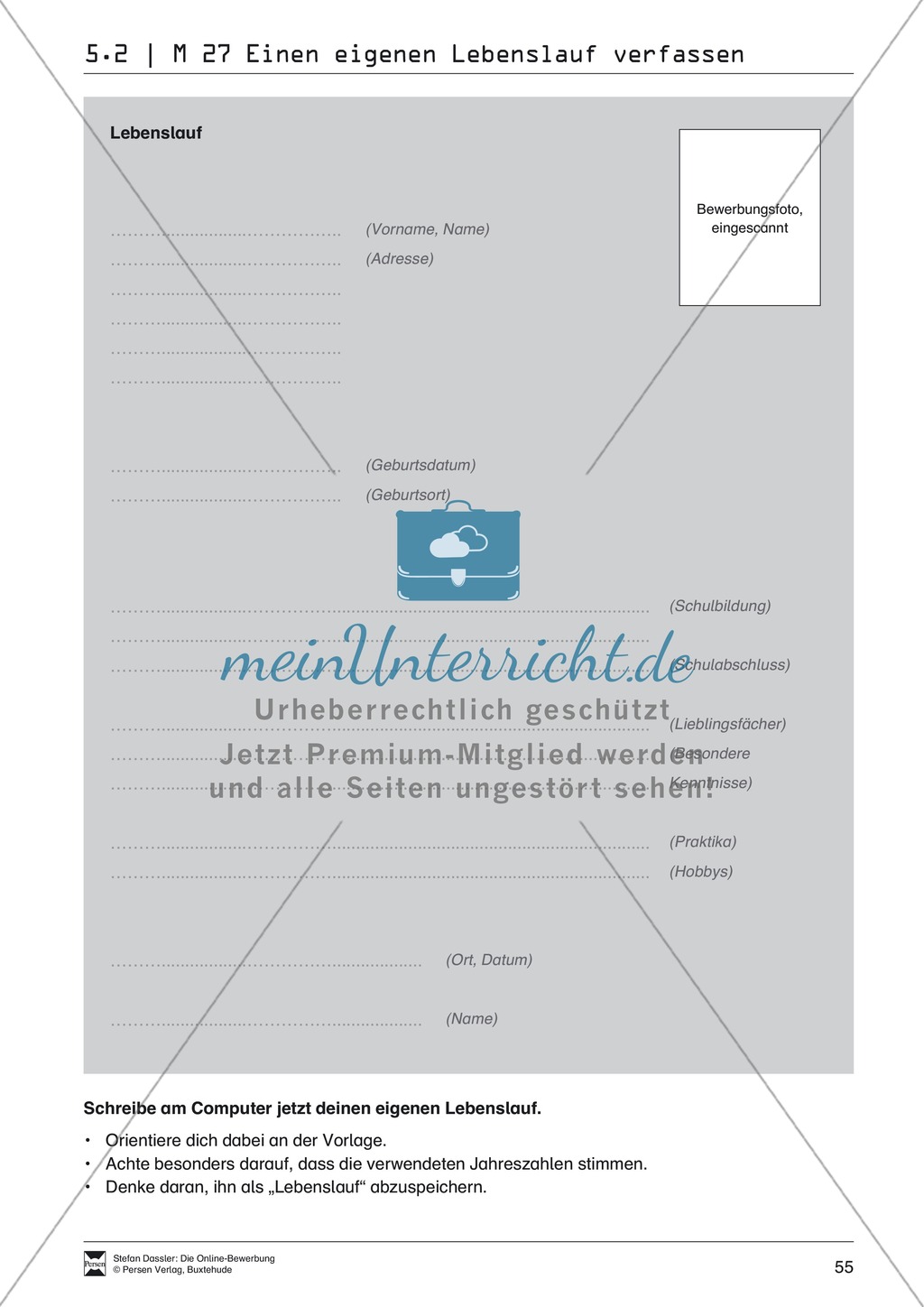 Eine ausführliche Onlinebewerbung schreiben + Lehrerhinweise Preview 13
