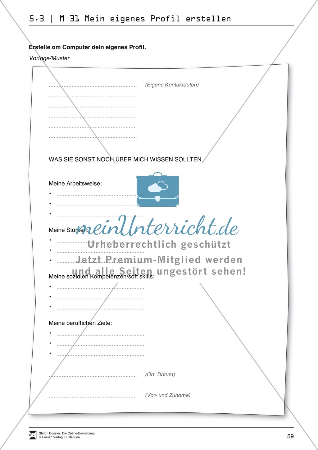 Eine ausführliche Onlinebewerbung schreiben + Lehrerhinweise Preview 17