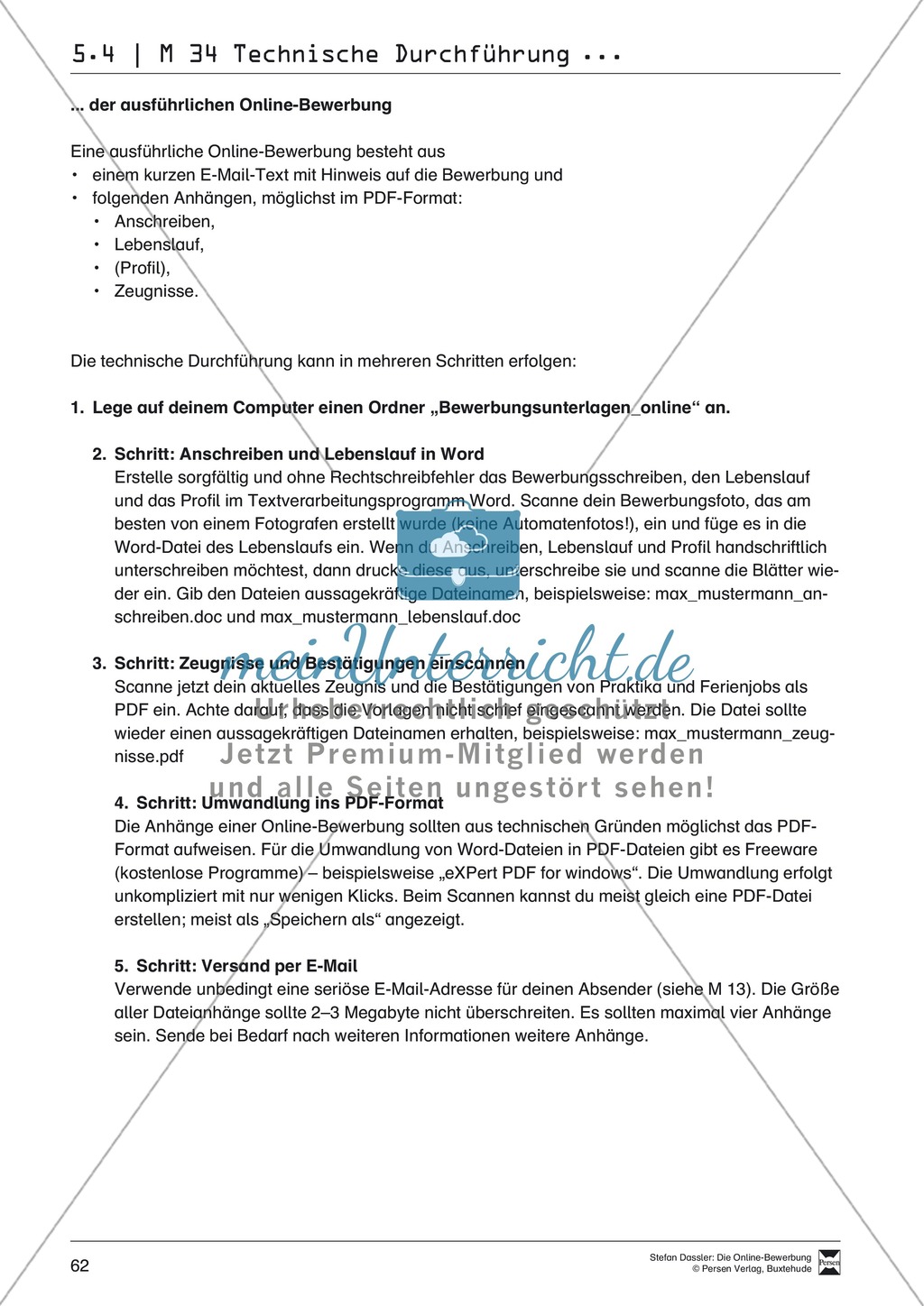 Eine ausführliche Onlinebewerbung schreiben + Lehrerhinweise Preview 20
