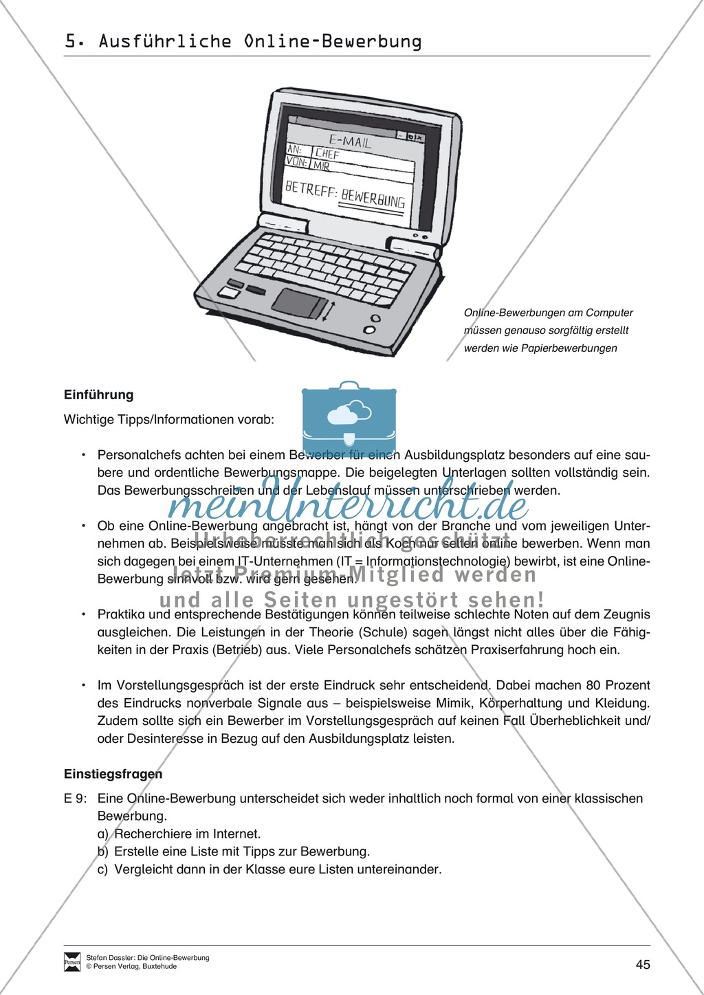 Eine ausführliche Onlinebewerbung schreiben + Lehrerhinweise Preview 3