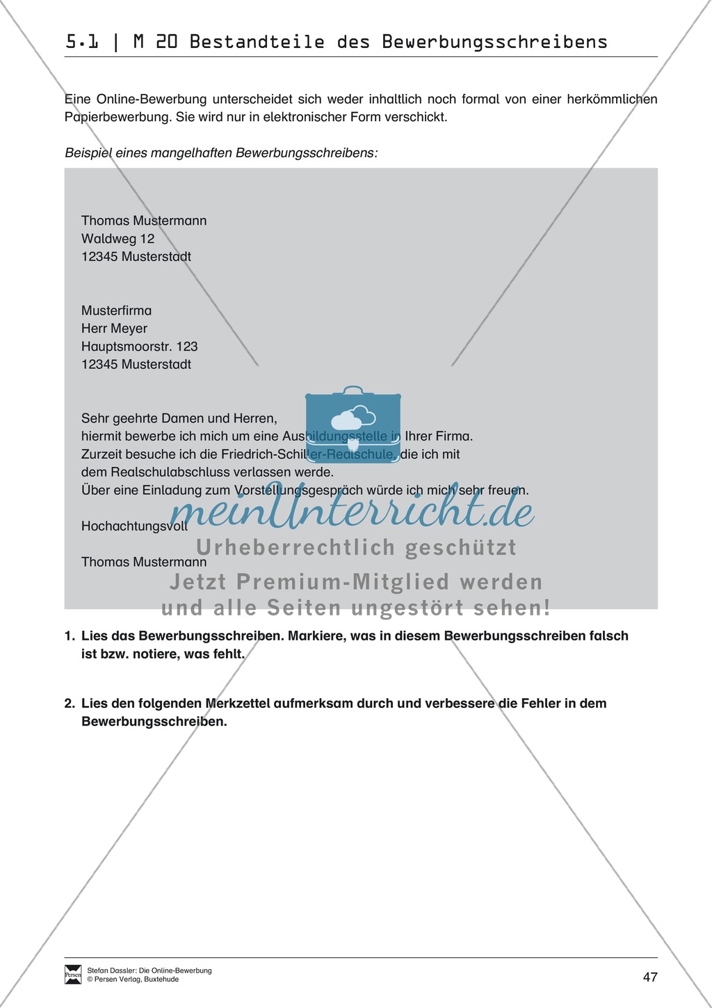 Eine ausführliche Onlinebewerbung schreiben + Lehrerhinweise Preview 5