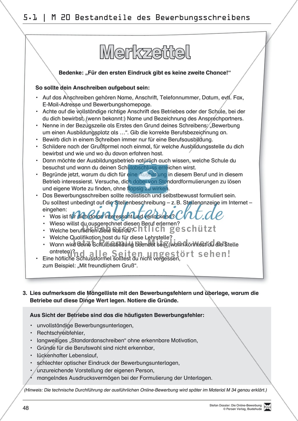 Eine ausführliche Onlinebewerbung schreiben + Lehrerhinweise Preview 6