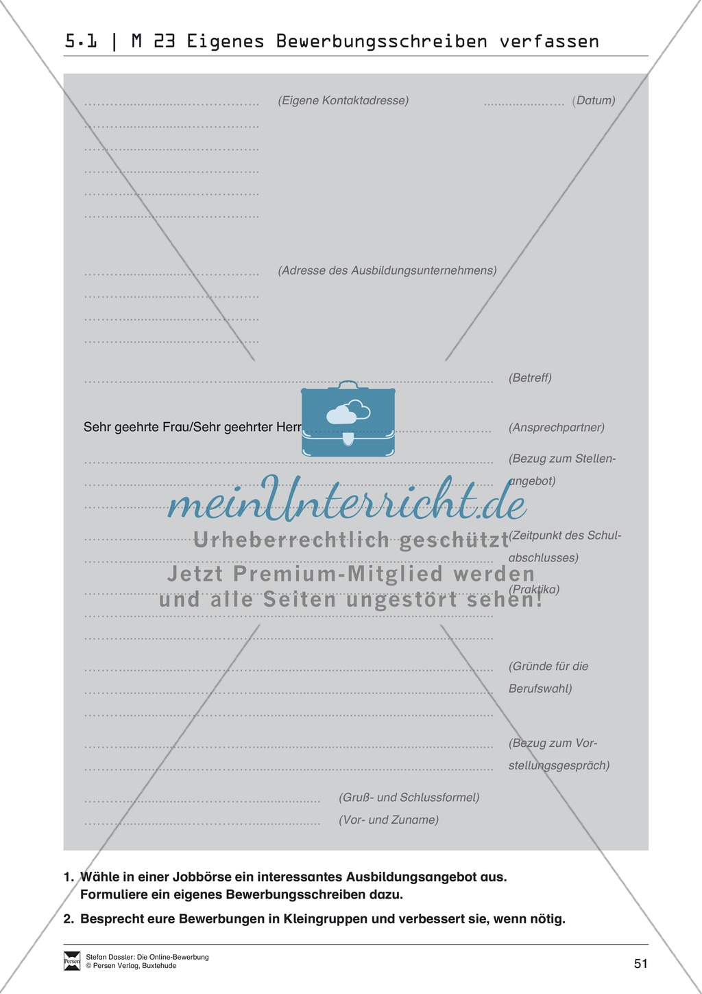 Eine ausführliche Onlinebewerbung schreiben + Lehrerhinweise Preview 9