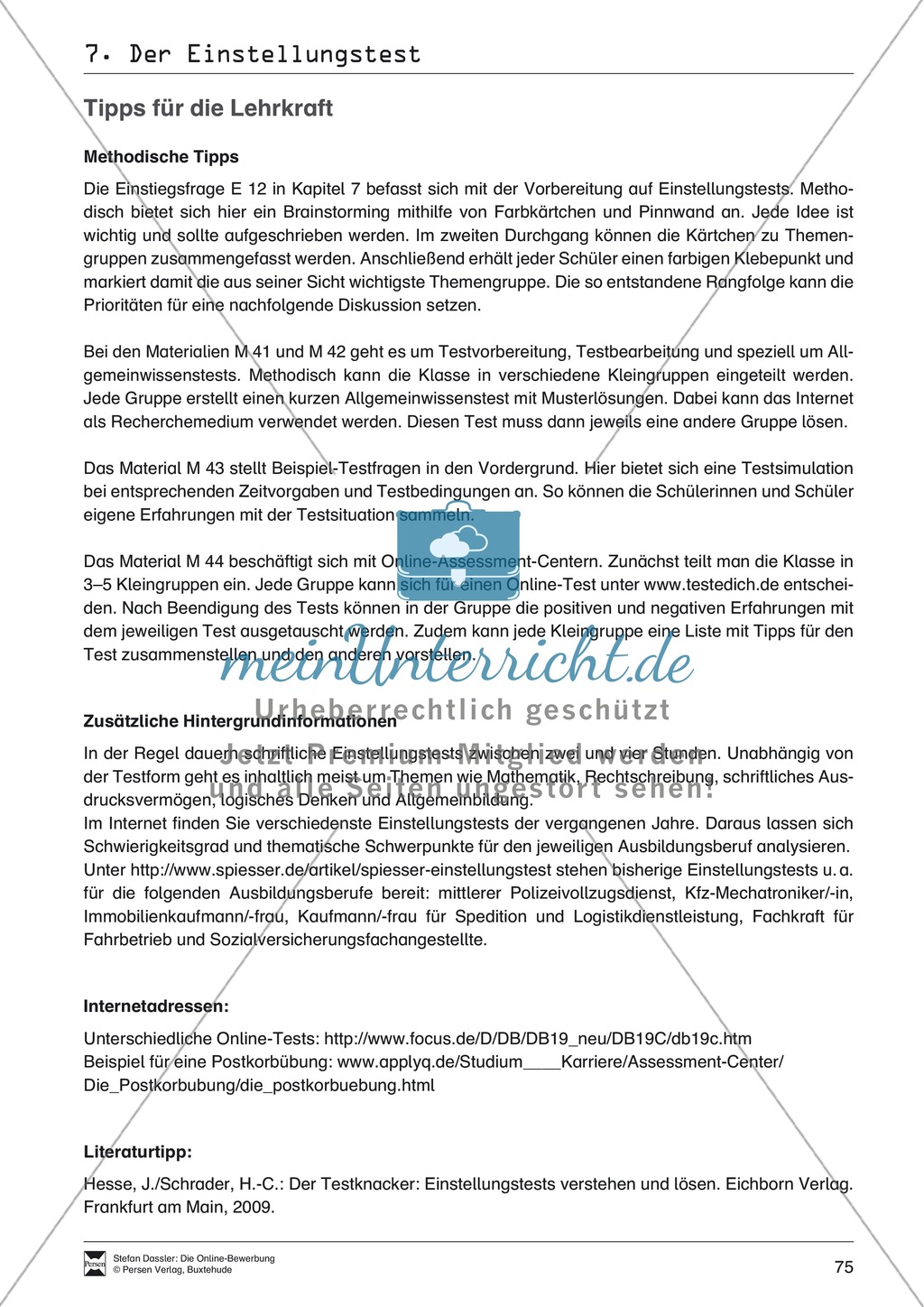 Alles Wichtige zum Einstellungstest + Lehrerhinweise Preview 1