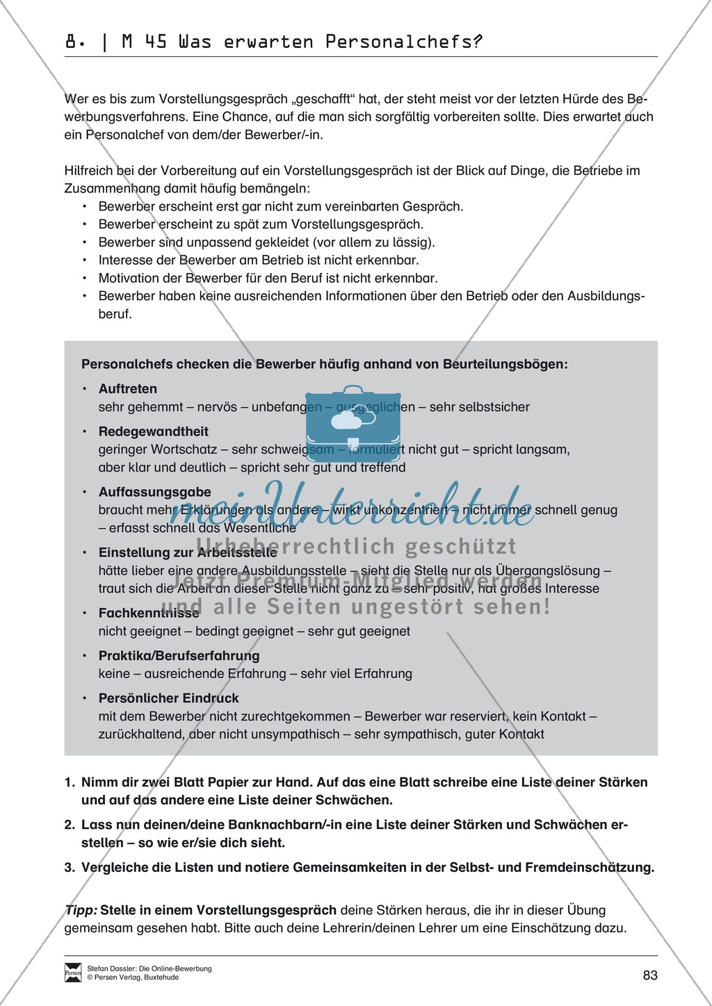 Alles Wichtige zum Vorstellungsgespräch + Lehrerhinweise Preview 3