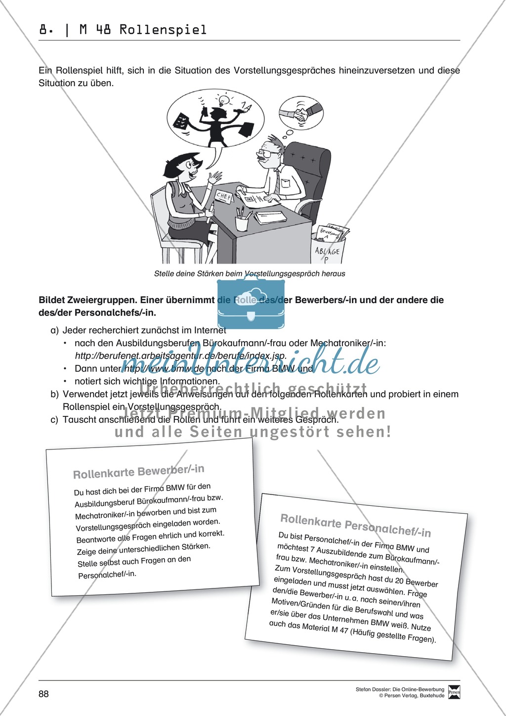 Alles Wichtige zum Vorstellungsgespräch + Lehrerhinweise Preview 8