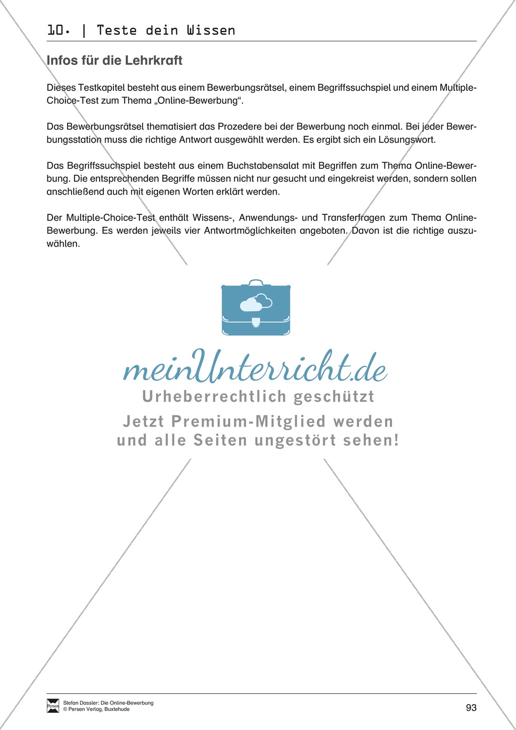 Kleines Wissensquiz rund um das Thema Bewerbungen mit Lösungen + Lehrerhinweise Preview 1