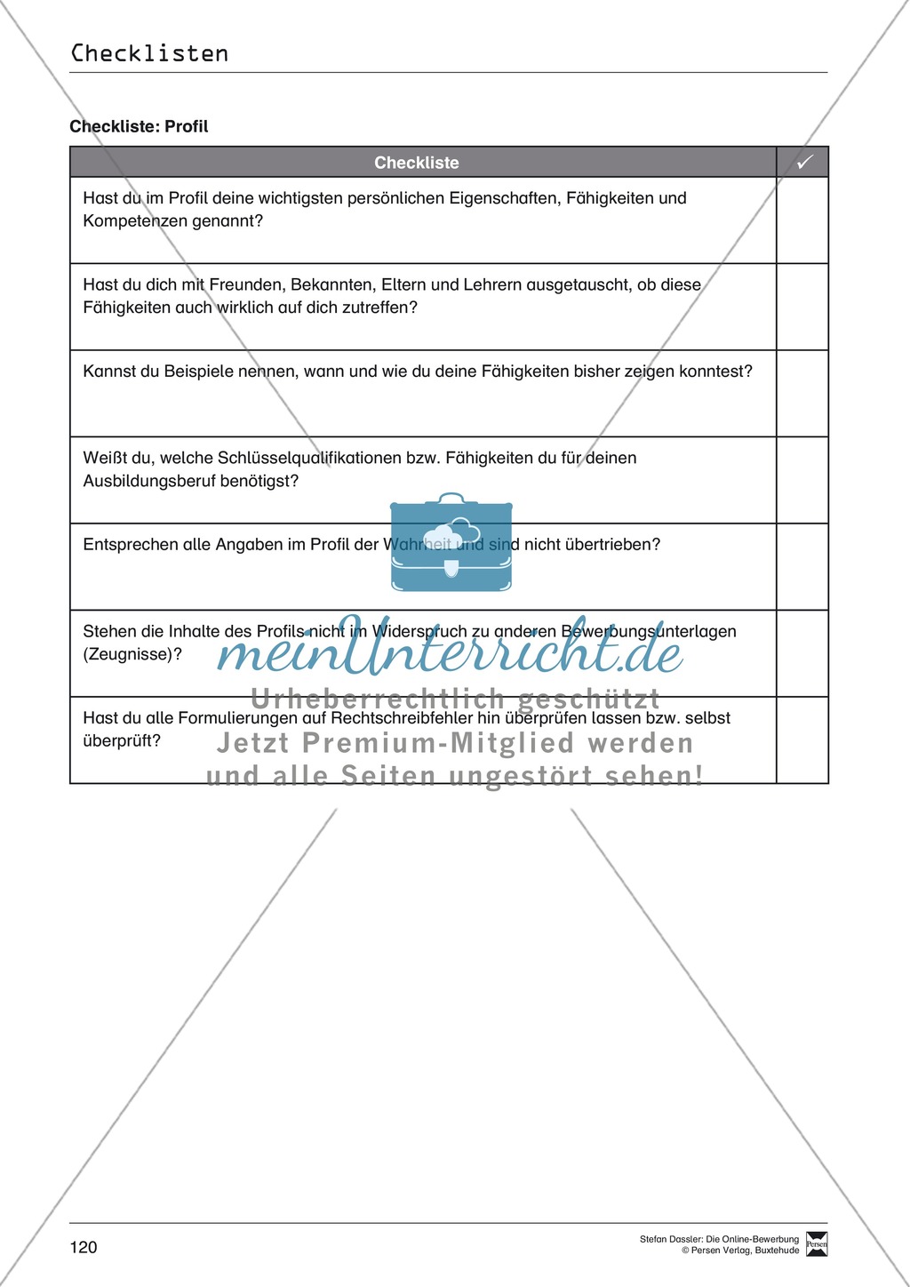 Hilfestellung für das Schreiben von Bewerbungen: Checklisten zum Abhaken + Glossar Preview 3