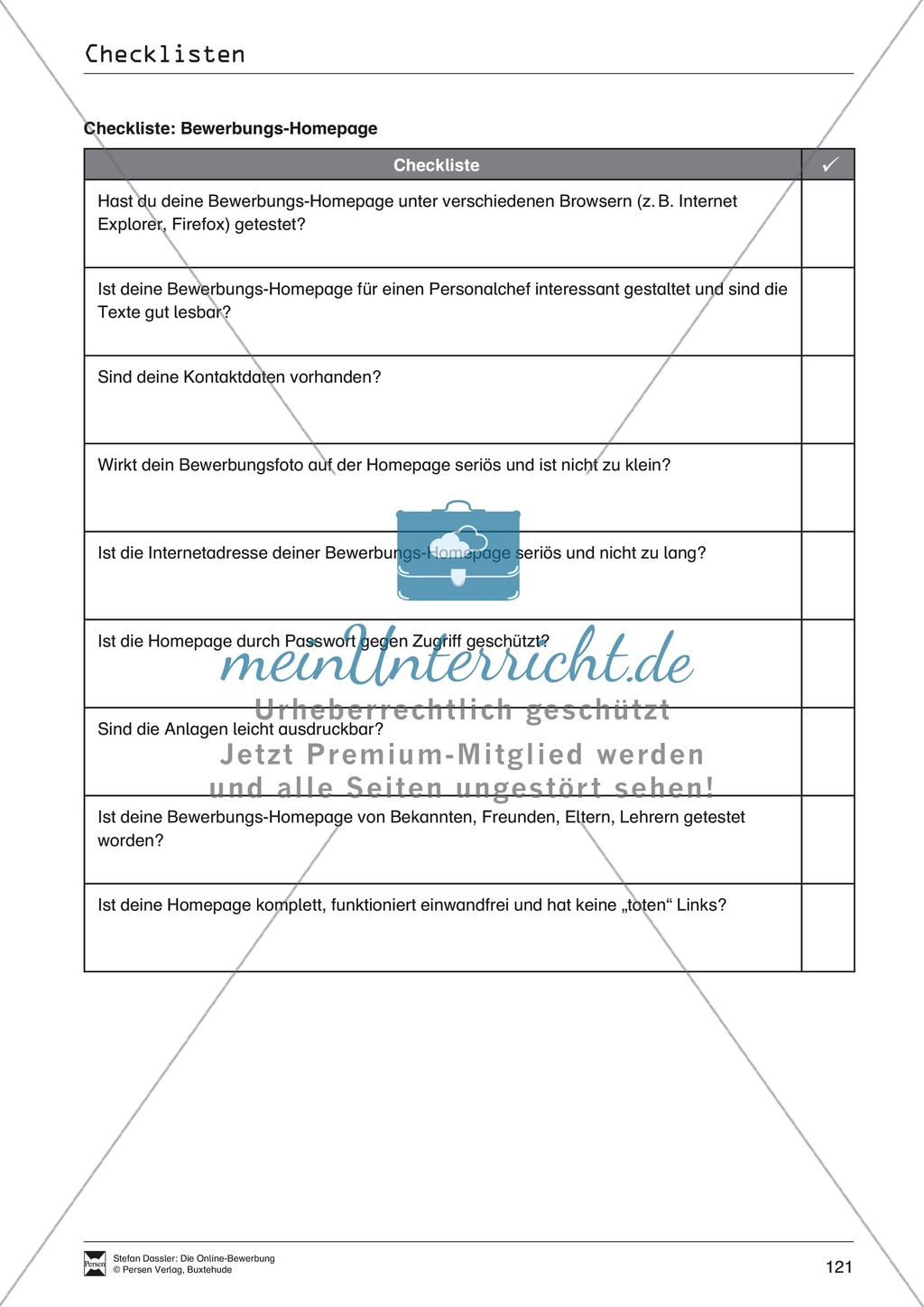 Hilfestellung für das Schreiben von Bewerbungen: Checklisten zum Abhaken + Glossar Preview 4