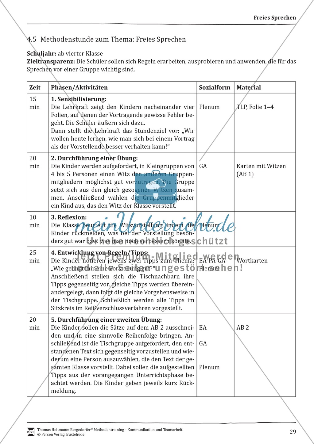 Methodentraining: Freies Sprechen Preview 1
