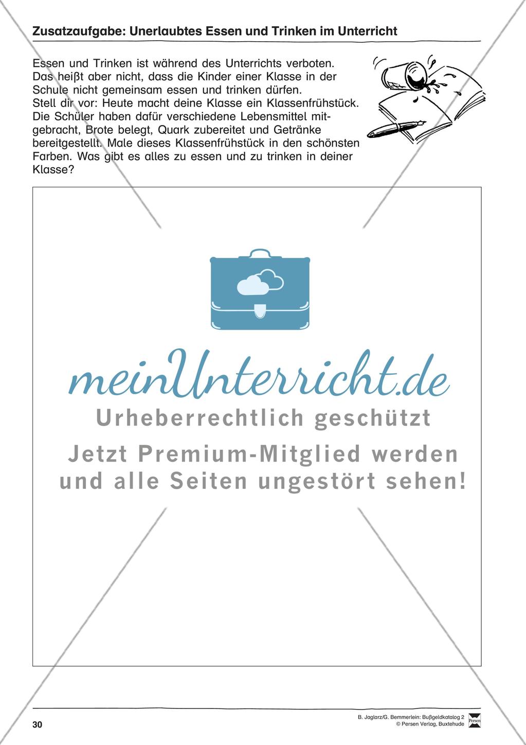 Unerlaubtes Essen und Trinken im Unterricht Preview 2