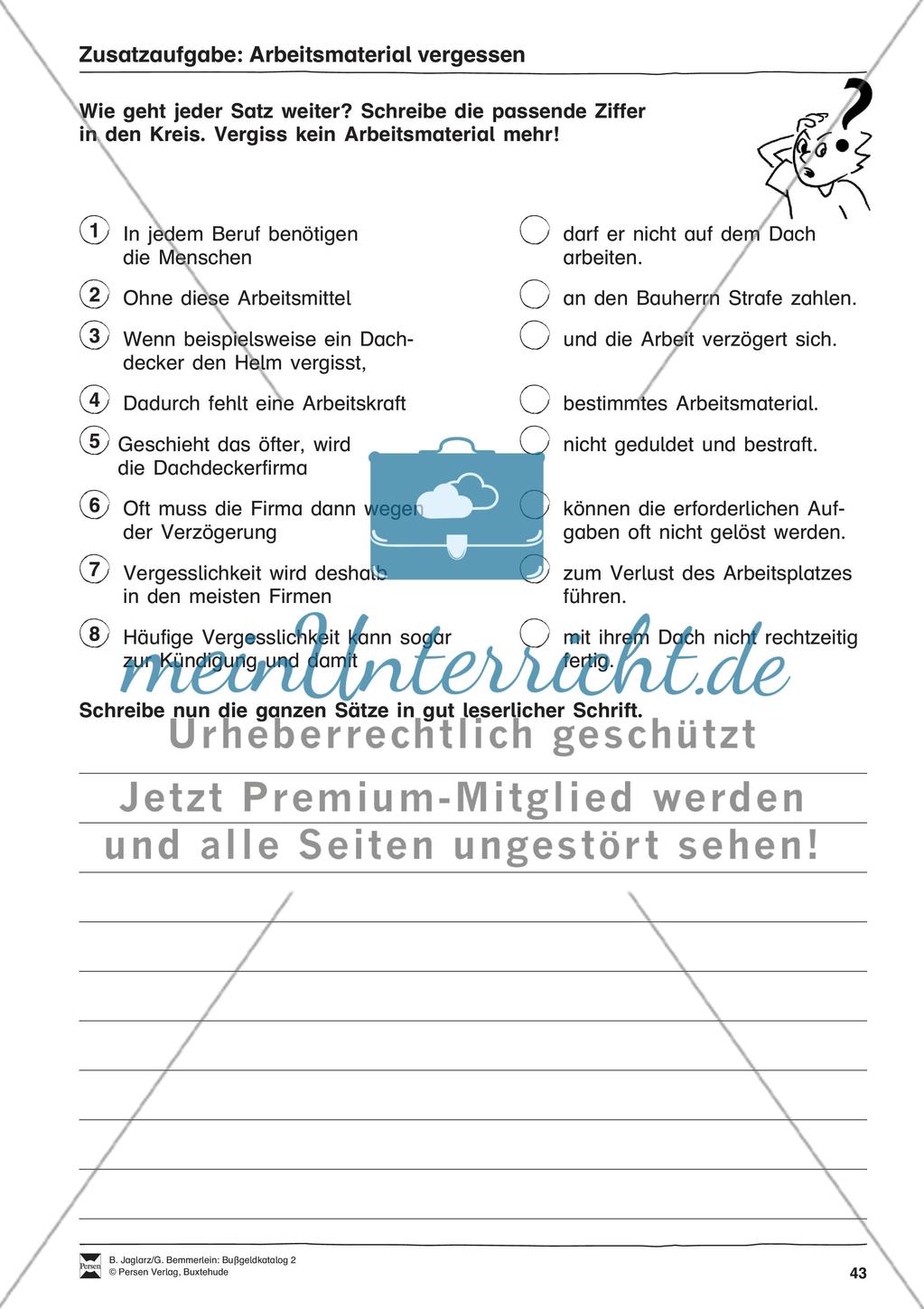 Arbeitsmaterial vergessen Preview 3