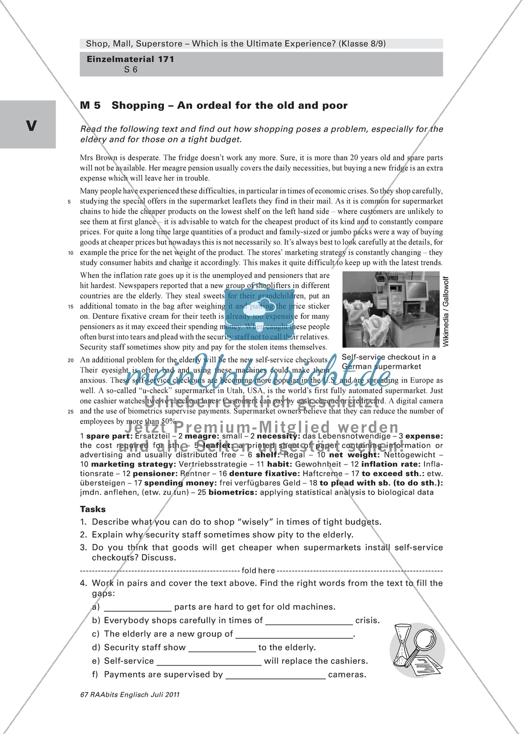 Shopping as an ordeal: Einkaufen aus Sicht der Alten und Armen. Mit Text und Rätsel. Preview 1