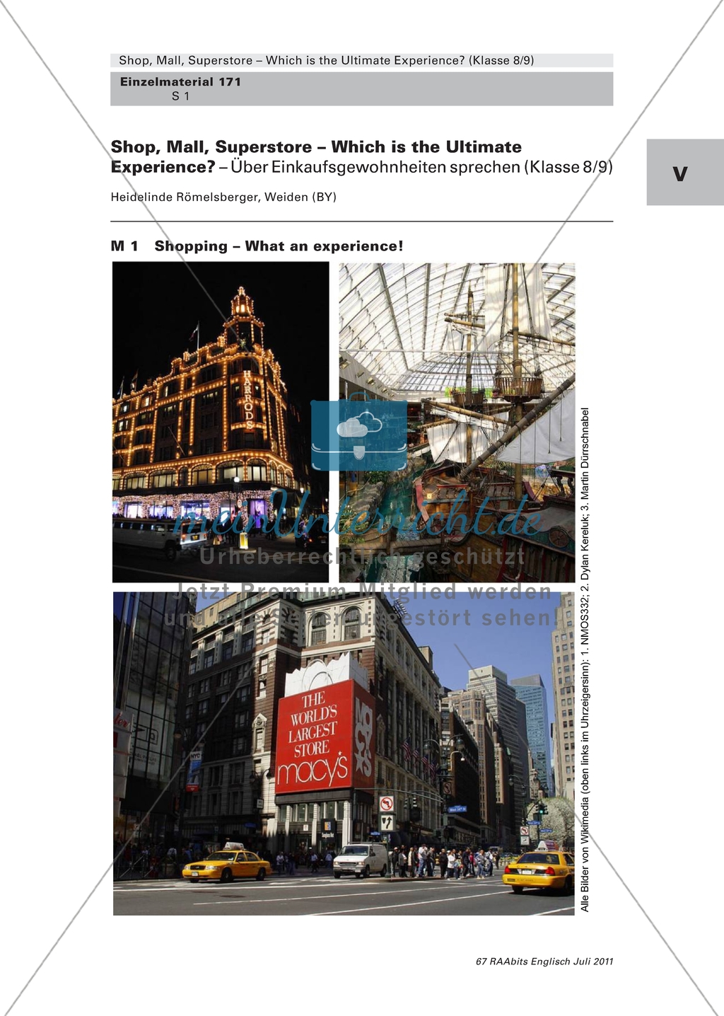 Shopping Malls and Experiences: Bilder für den Einstieg und Schülerdialog zum Erarbeiten von themenspezifischen Vokabular. Enthält Lückentext. Preview 1
