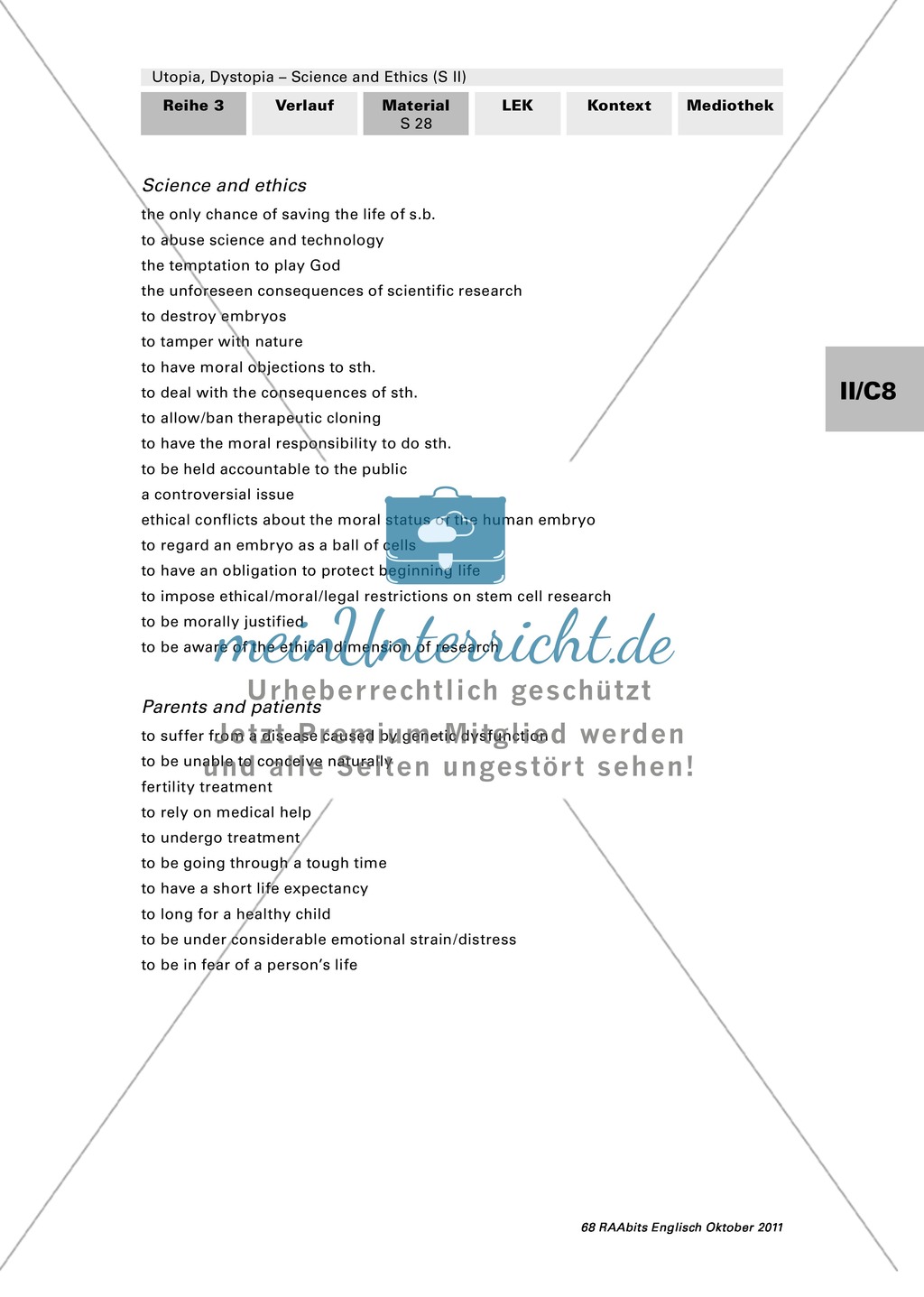Scientific progress and the ethical implications of it. Der wissenschaftliche Fortschritt aus verschiedenen Blickwinkeln. Mit hilfreichen Sätzen für eine Diskussion und Erwartungshorizont. Preview 8
