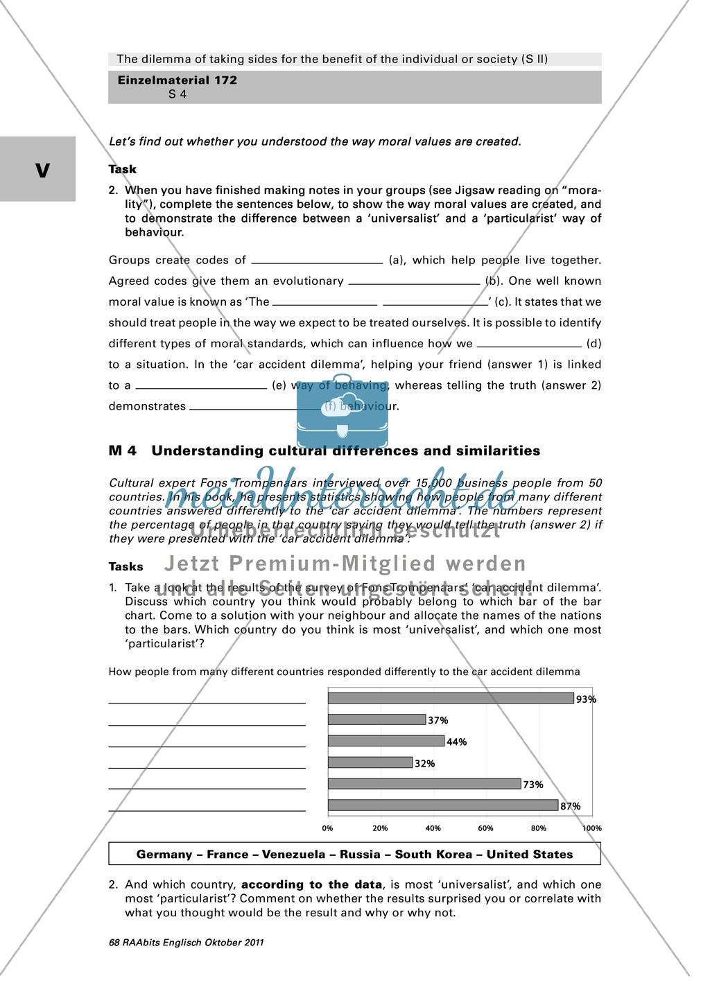 Understanding cultural differences and similarities: worksheet with commentary Preview 1