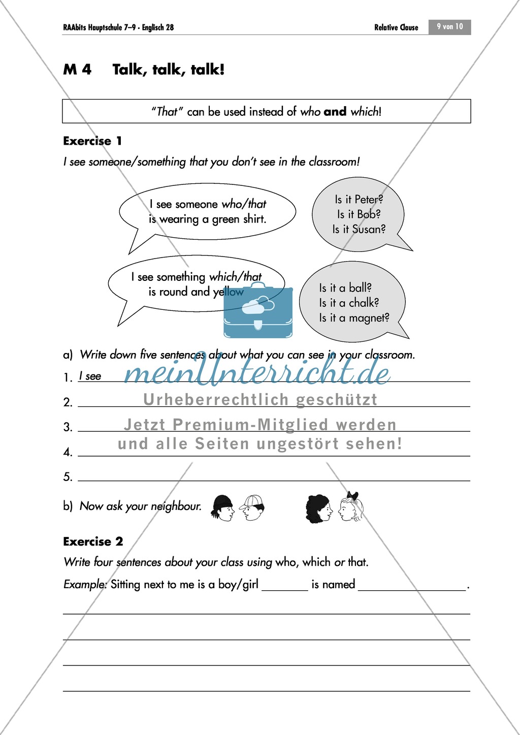 Relative pronouns and sentences: Finding the rule, practicing it and forming sentences Preview 7