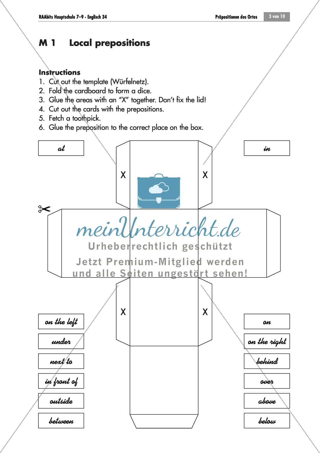 Übungen zur Wiederholung von Präpositionen des Ortes + Lösungen Preview 1