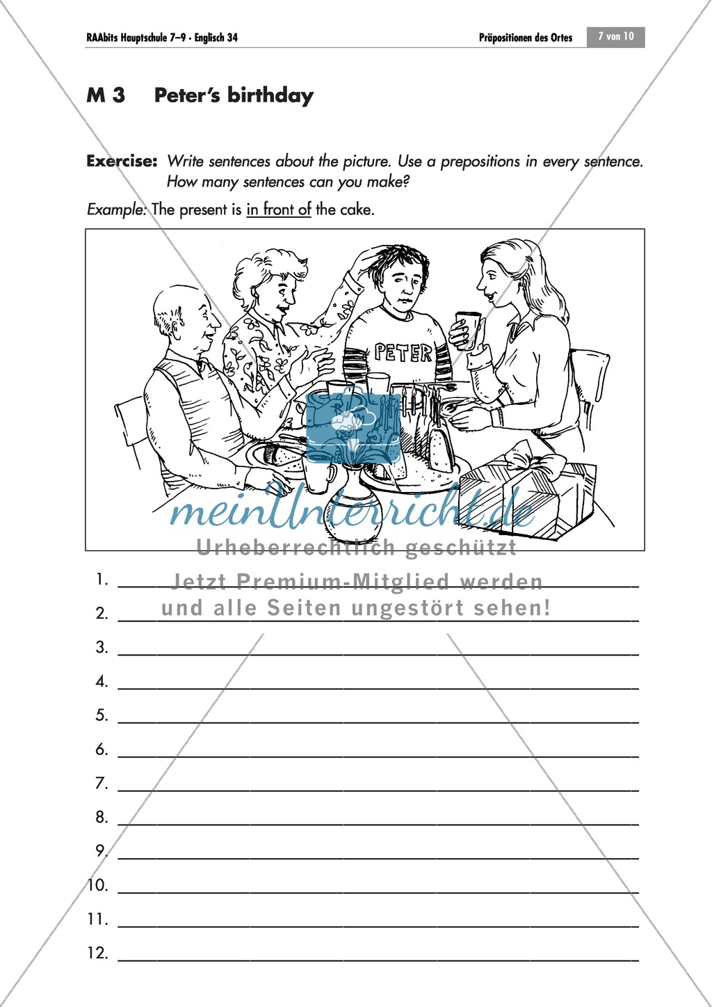 Übungen zur Wiederholung von Präpositionen des Ortes + Lösungen Preview 5
