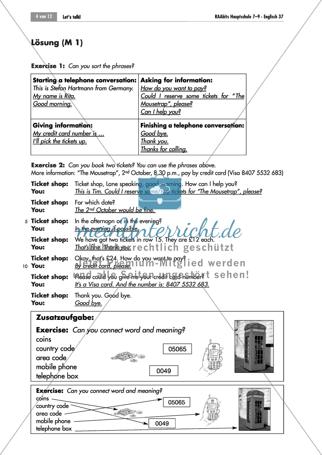 Booking a ticket and reserving a hotel room on the phone: useful phrases and completion of dialogues Preview 2