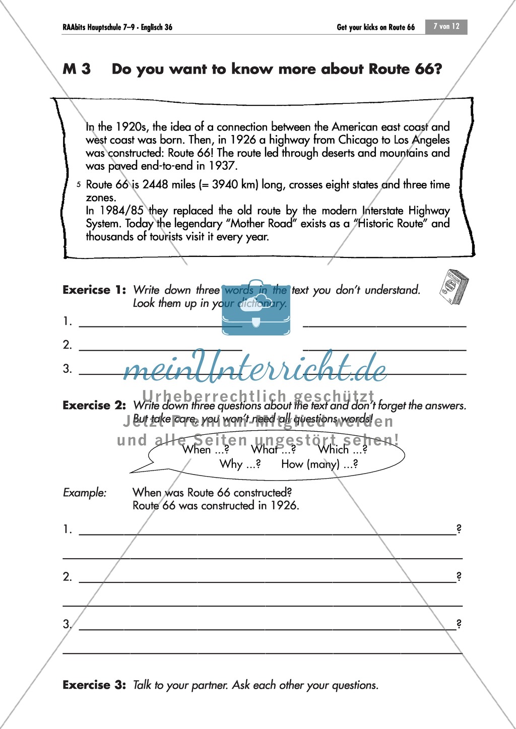 Route 66: Writing, presentations and game with skill questions Preview 1