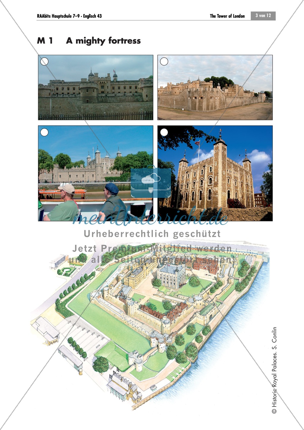 The Tower of London: Finding one's way on the site and background information with vocabulary work Preview 1