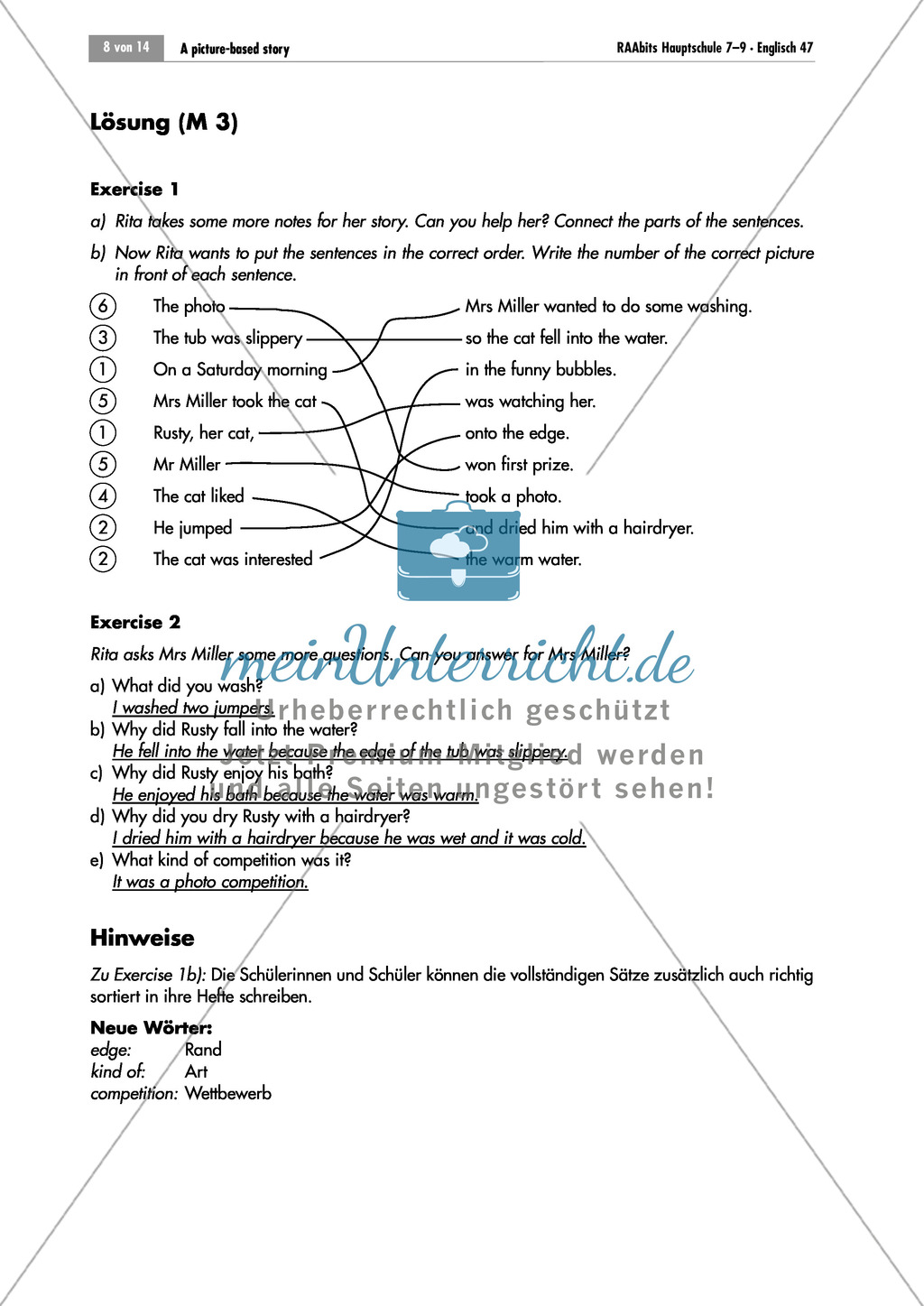 A picture story: finding the right order of the pictures and understanding the story Preview 7
