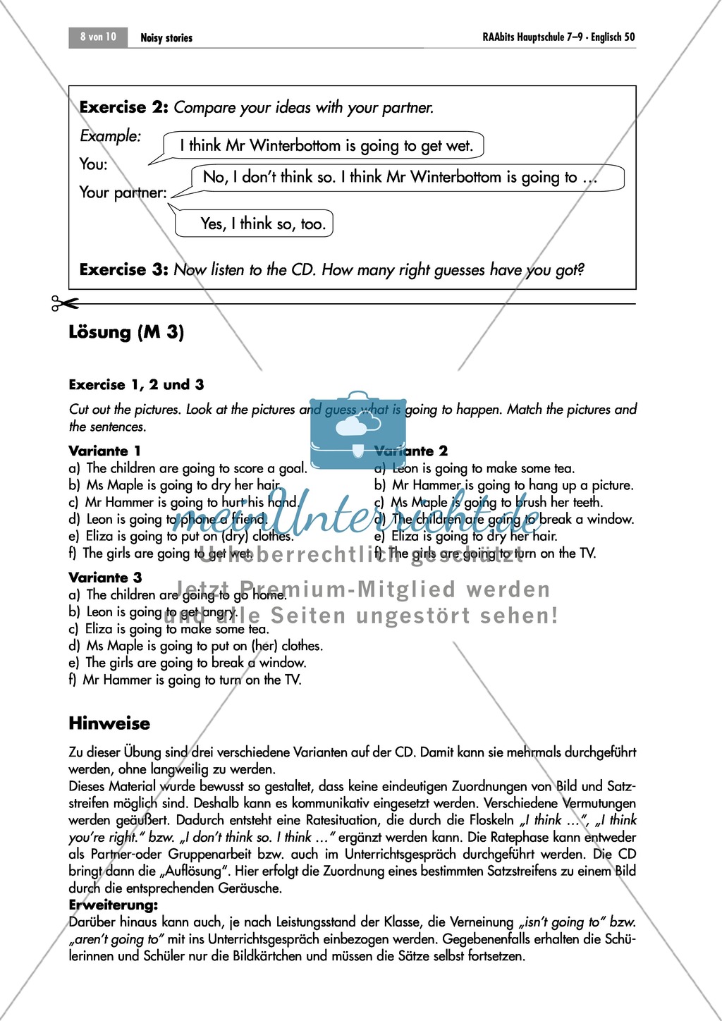 Future with 'going to': matching sentence parts, listening and grammar exercise Preview 2