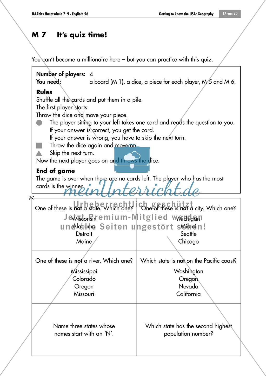 Quiz on the USA Preview 7
