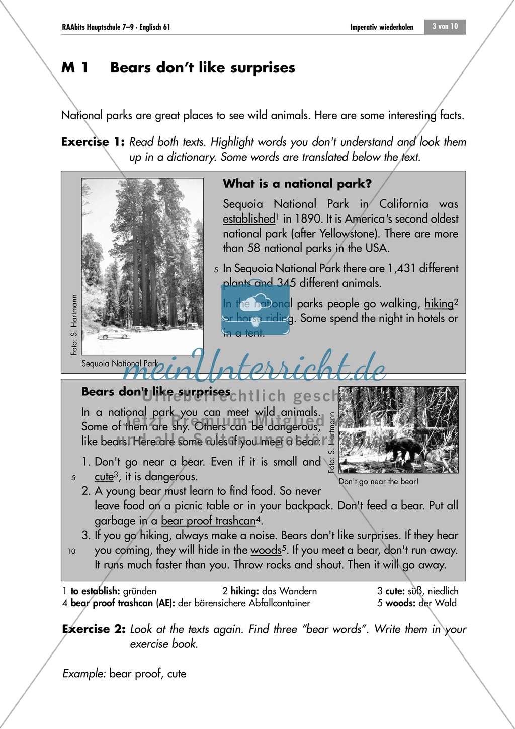 Reactivation of knowledge on the imperative and reading comprehension: national parks Preview 1