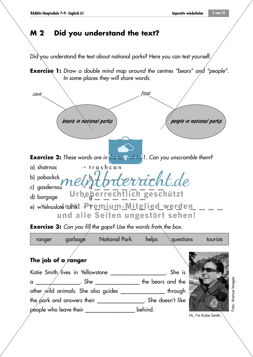 Reactivation of knowledge on the imperative and reading comprehension: national parks Preview 3