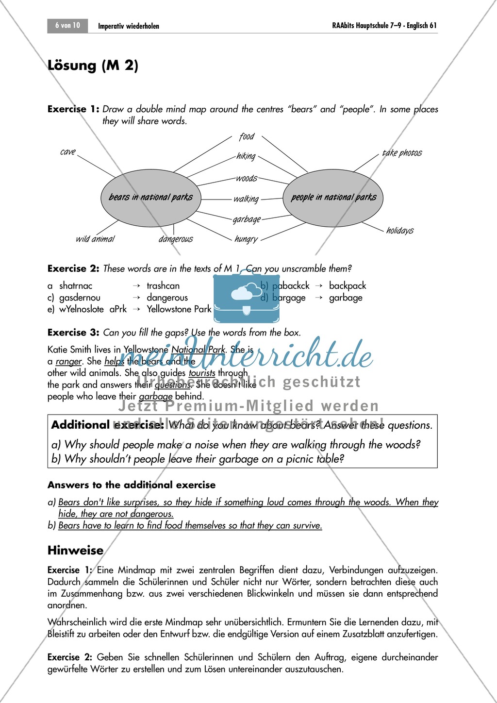 Reactivation of knowledge on the imperative and reading comprehension: national parks Preview 4