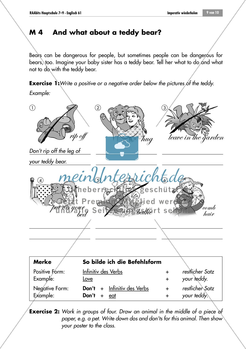Formation of imperatives and revision of the rules: bears Preview 4