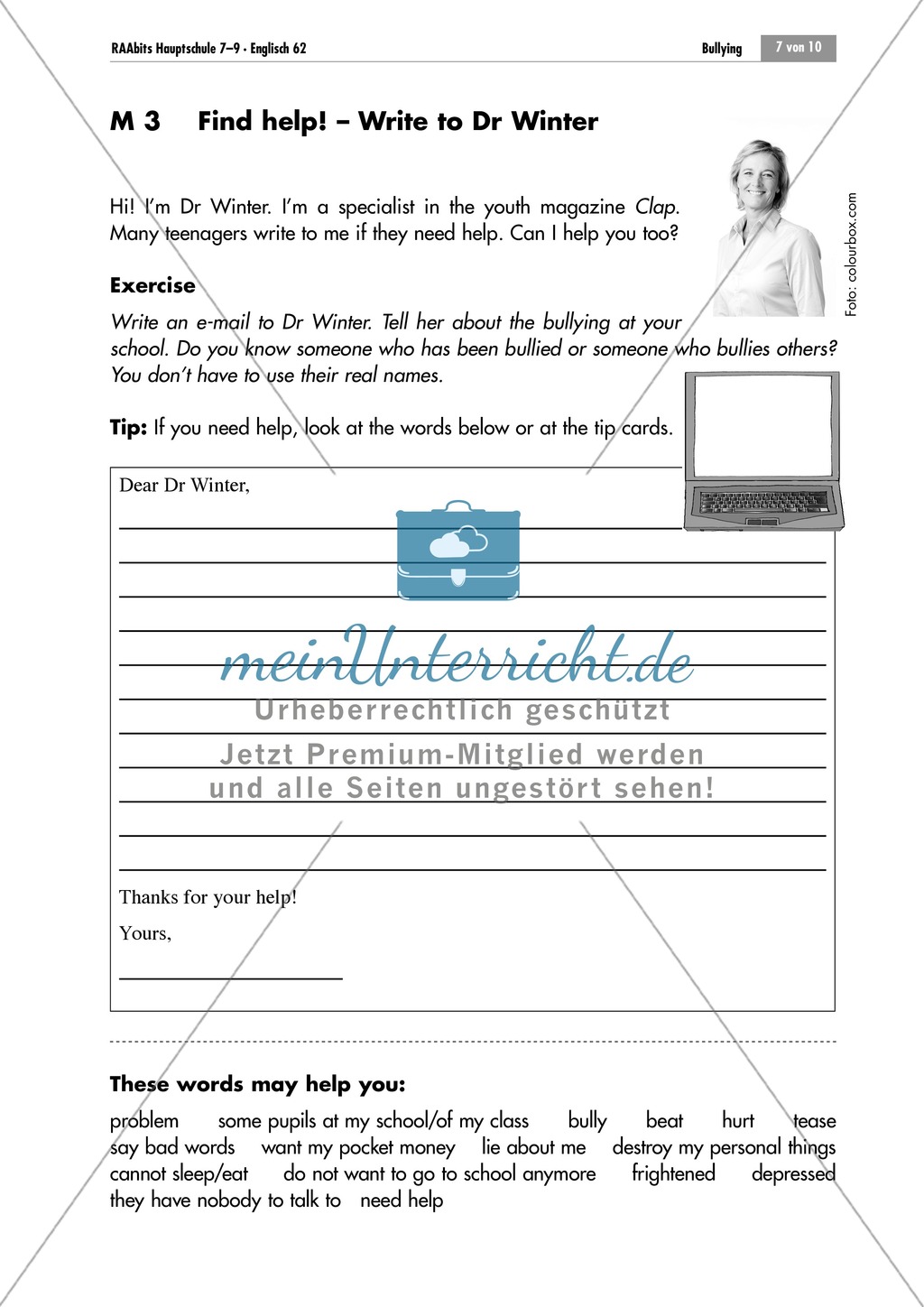 Bullying: e-mail to an agony aunt and collection of ideas on how to prevent bullying Preview 1