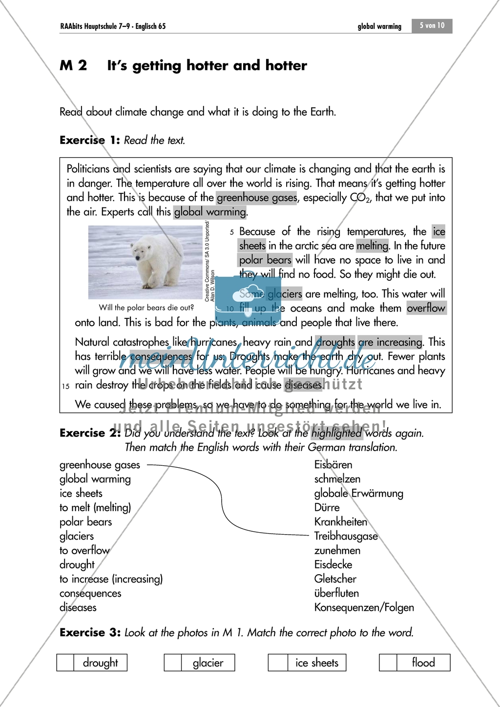 Causes and effects of climate change: reading, description of a picture and discussion Preview 3